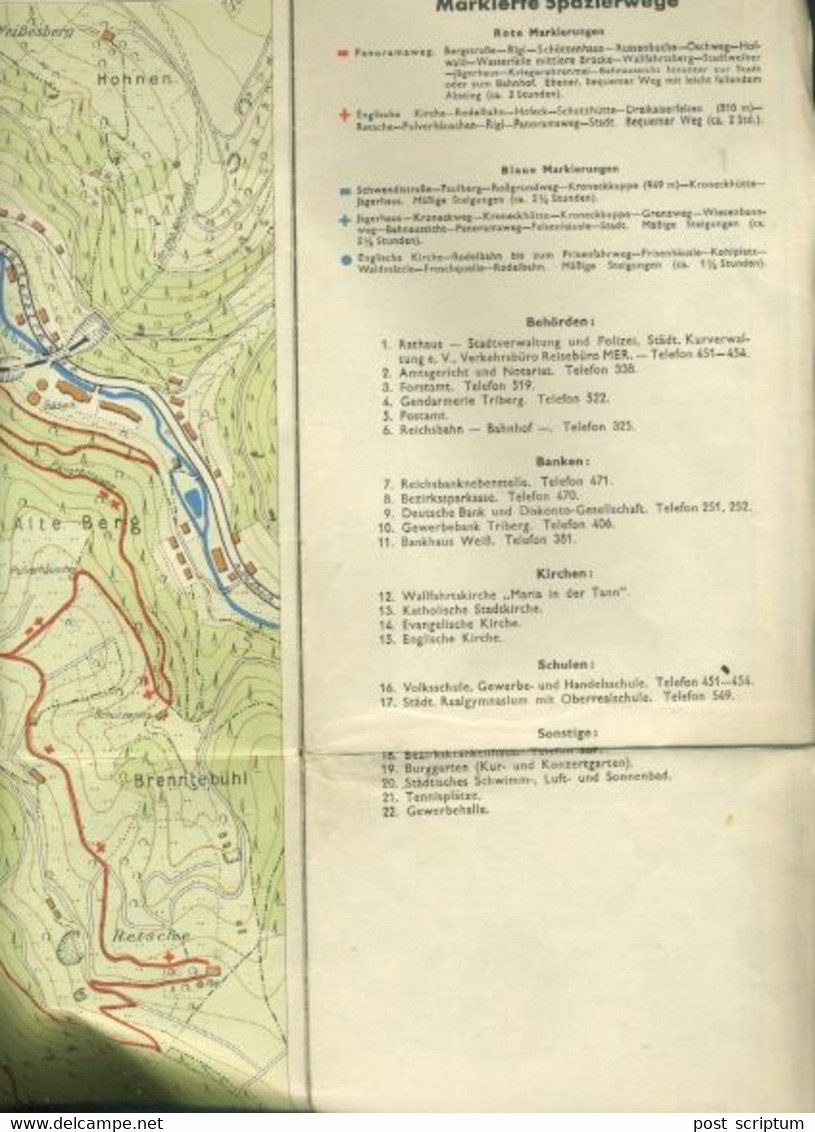 Vieux Papiers - Carte Topographique - Triberg Et Environs - Cartes Topographiques