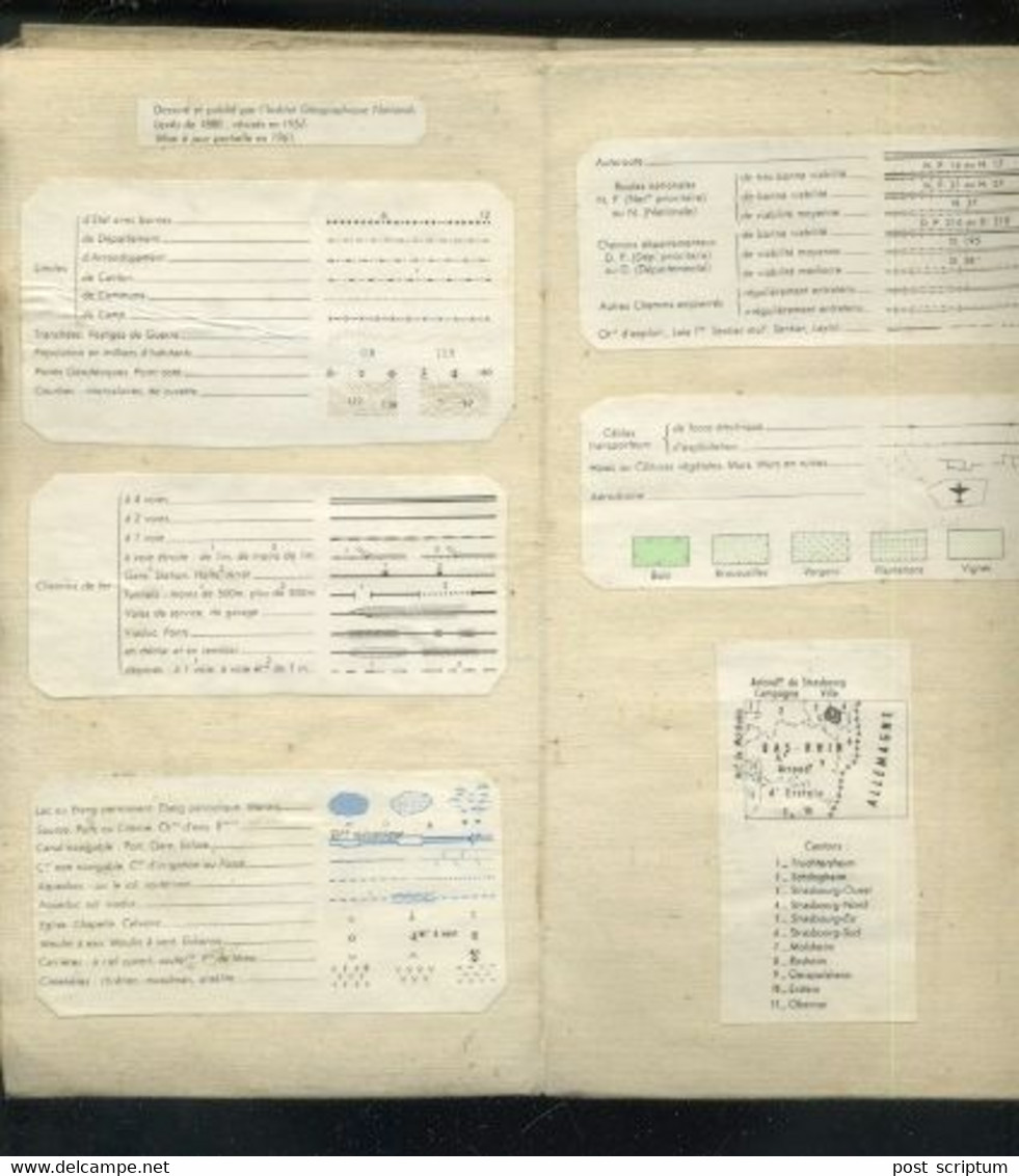 Vieux Papiers - Carte Topographique - Strasbourg Et Environs (vers Le Sud Jusqu'à Erstein) - Cartes Topographiques