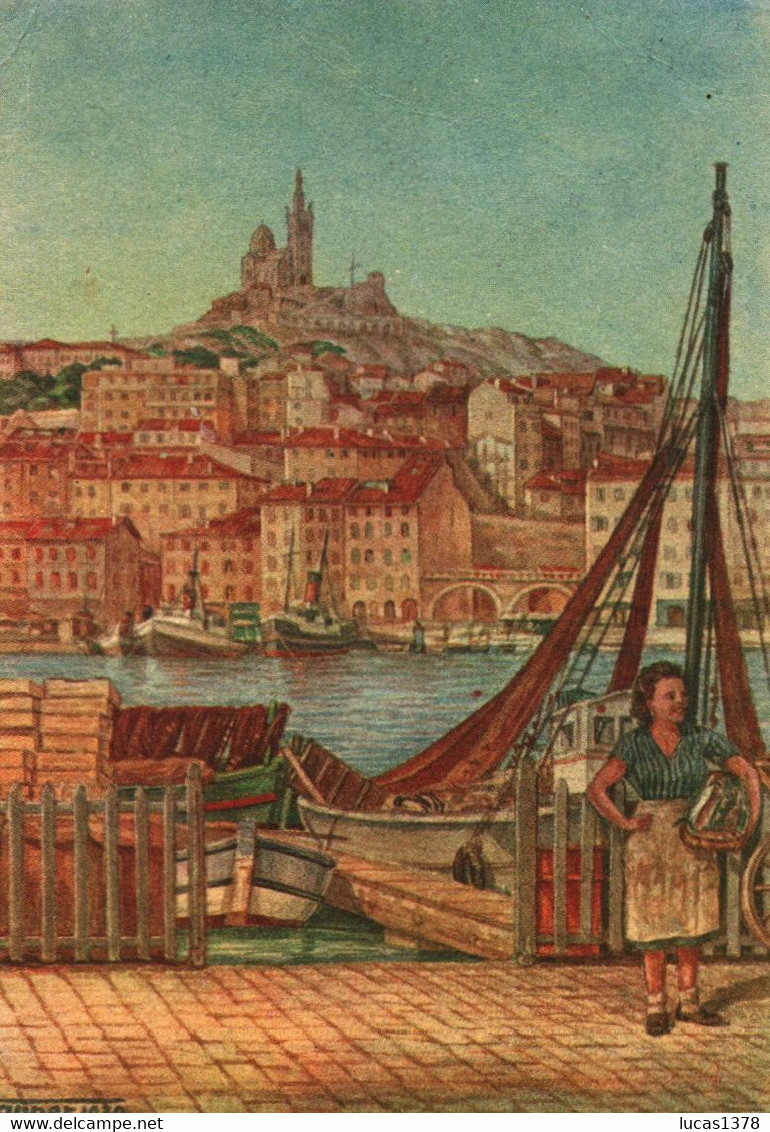 13 / --POISSONNIERES SUR LE PORT -MARSEILLE -illustrateur Tanner En 1939 - Old Professions