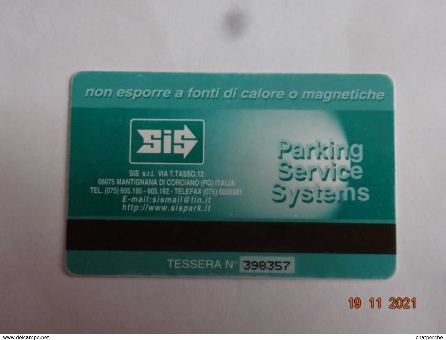ITALIE ITALIA CARTE STATIONNEMENT BANDE MAGNÉTIQUE PARKIBG CARD 5.000 - Verzamelingen