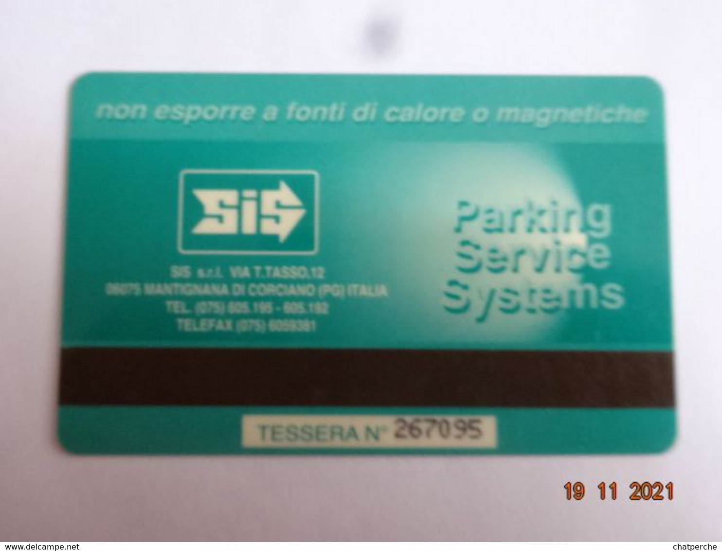 ITALIE ITALIA CARTE STATIONNEMENT BANDE MAGNÉTIQUE PARKIBG CARD 5.000 LIRES - Collezioni