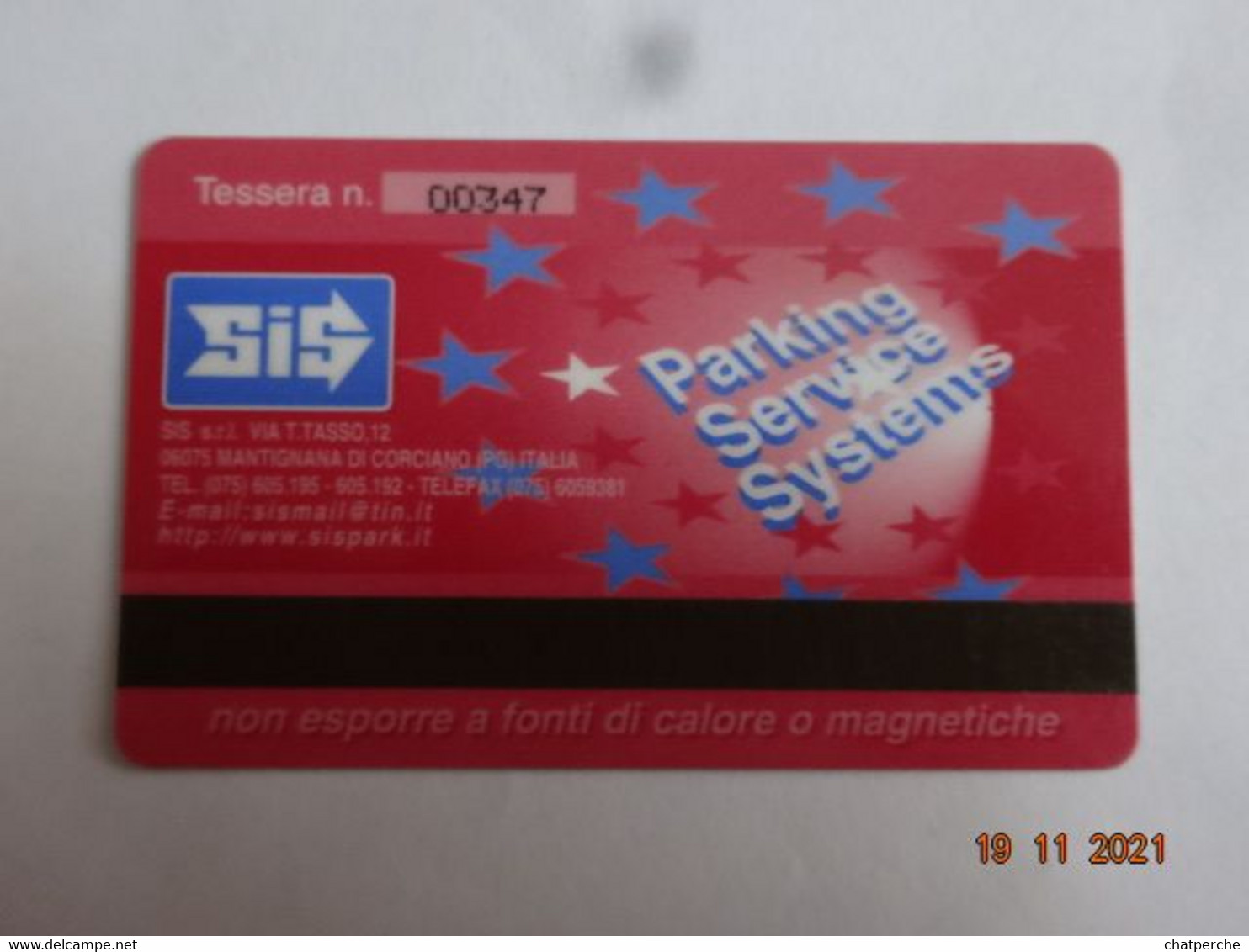 ITALIE ITALIA CARTE STATIONNEMENT BANDE MAGNÉTIQUE PARKIBG CARD 5.00€ - [4] Collections