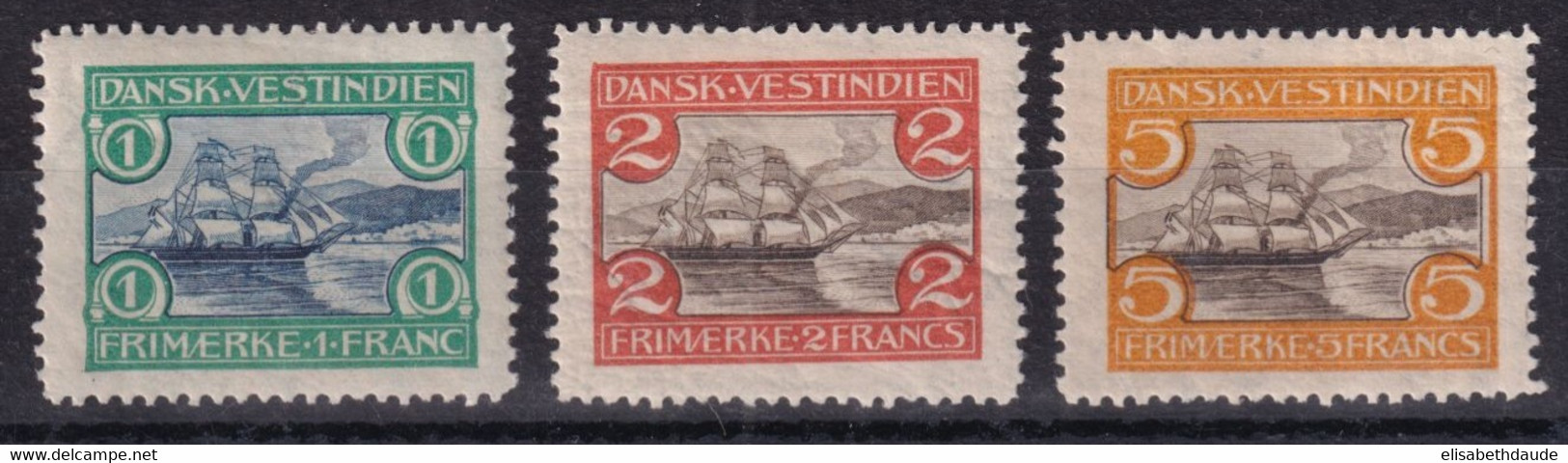 ANTILLES DANOISES - 1905 - YVERT N°33/35 * MLH - COTE = 180 EUR - - Danimarca (Antille)