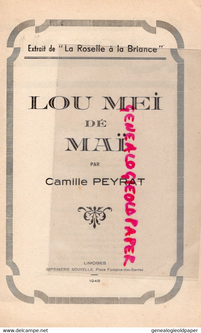 87- LIMOGES- CHANSON LOU MEI DE MAI-CAMILLE PEYRAT-LA ROSELLE A LA BRIANCE-1948-LES PANTINS DE LEOJAC - Noten & Partituren