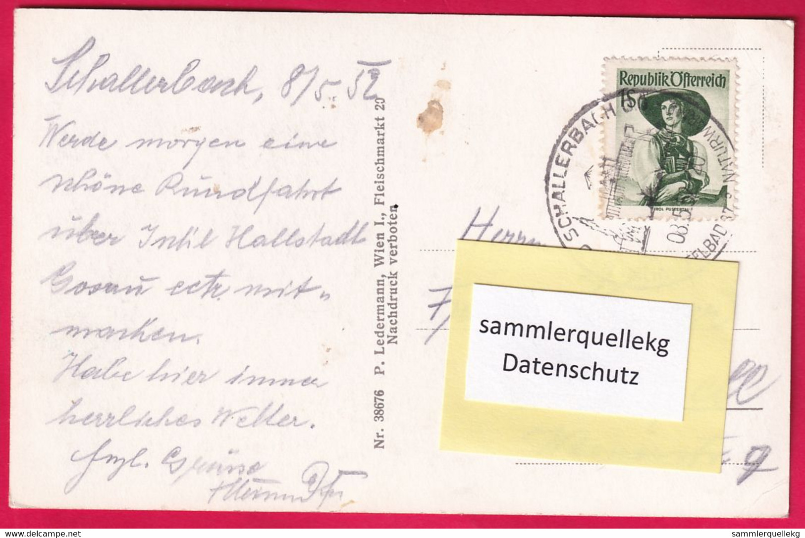 AK: Bad Schallerbach, Gelaufen 8. 5. 1952 (Nr. 5169) - Bad Schallerbach