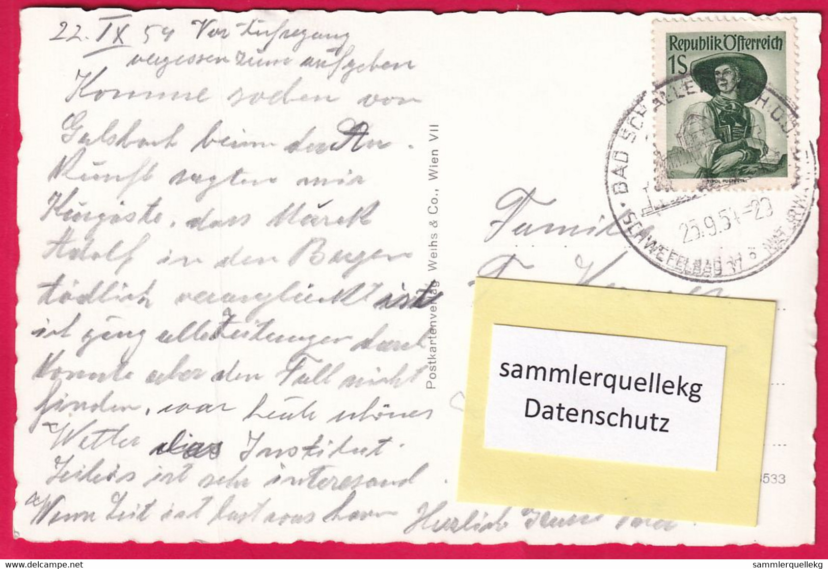 AK: Gallspach Mit Institut Zeileis, Gelaufen 25. 9. 1954 (Nr.5173) - Gallspach