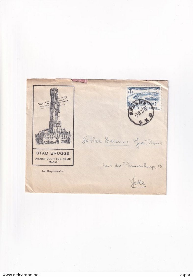 1957 - Gemeentebestuur Brugge Naar Jette - Enveloppes-lettres