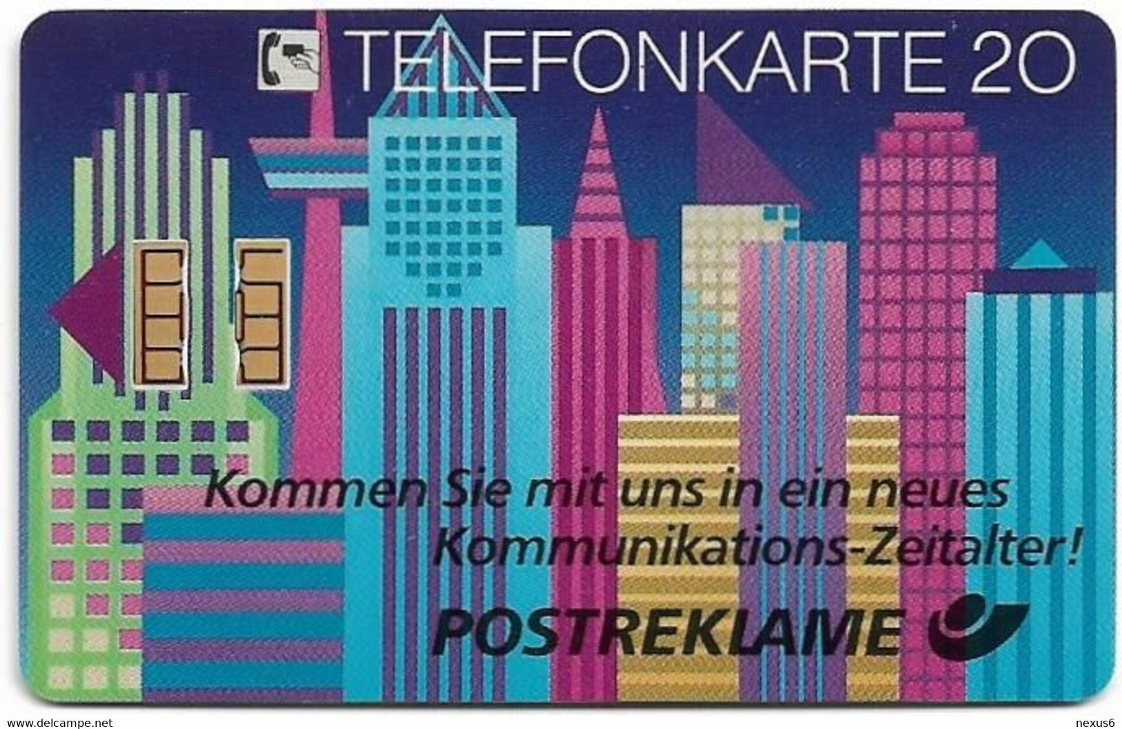 Germany - X 05G - Skyline 7 - Postreklame Hamburg, 06.1990, 20U, 2.000ex, Used - X-Series : D. Postreklame Advertisement