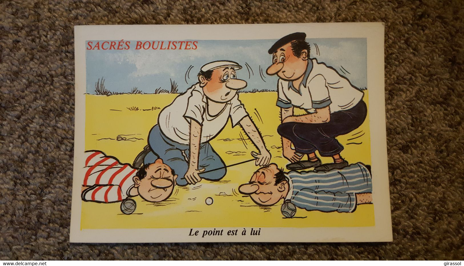 CPSM  PETANQUE SACRES BOULISTES LE POINT EST A LUI HUMOUR DESSIN STYLE ALEXANDRE ED LYNA - Pétanque