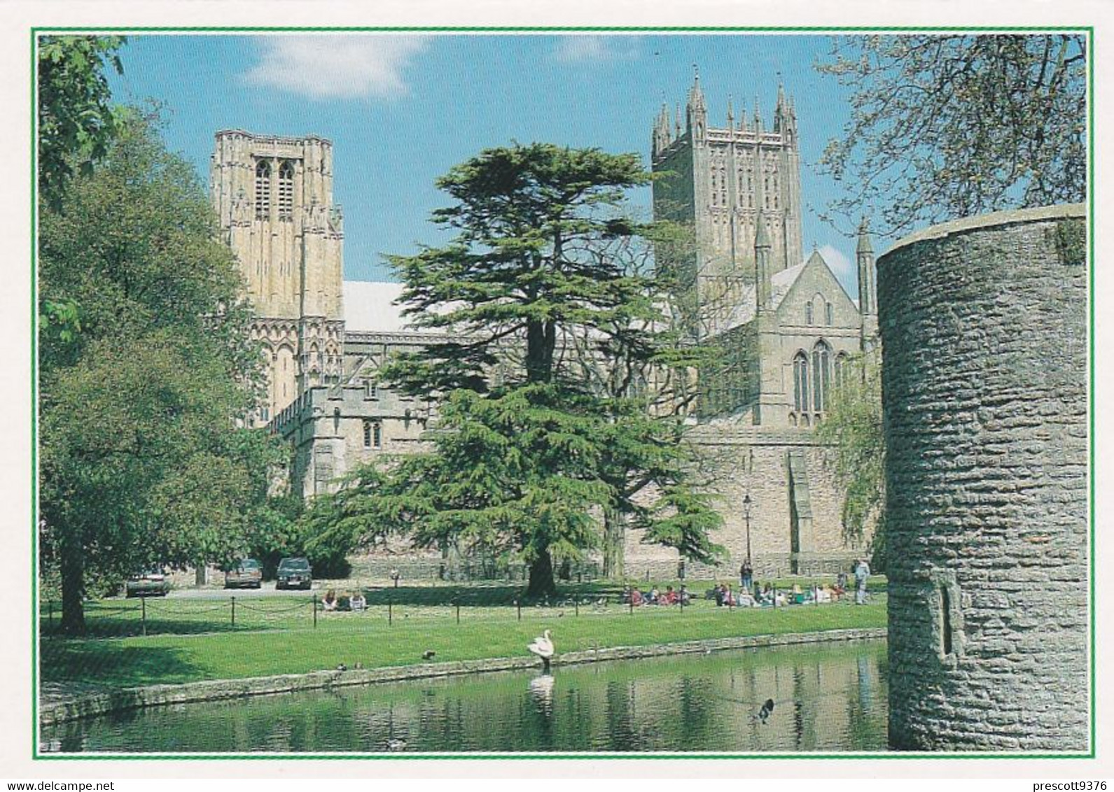 Wells Cathedral & Bishops Palace - Unused Postcard - Somerset - J Arthur Dixon - Wells