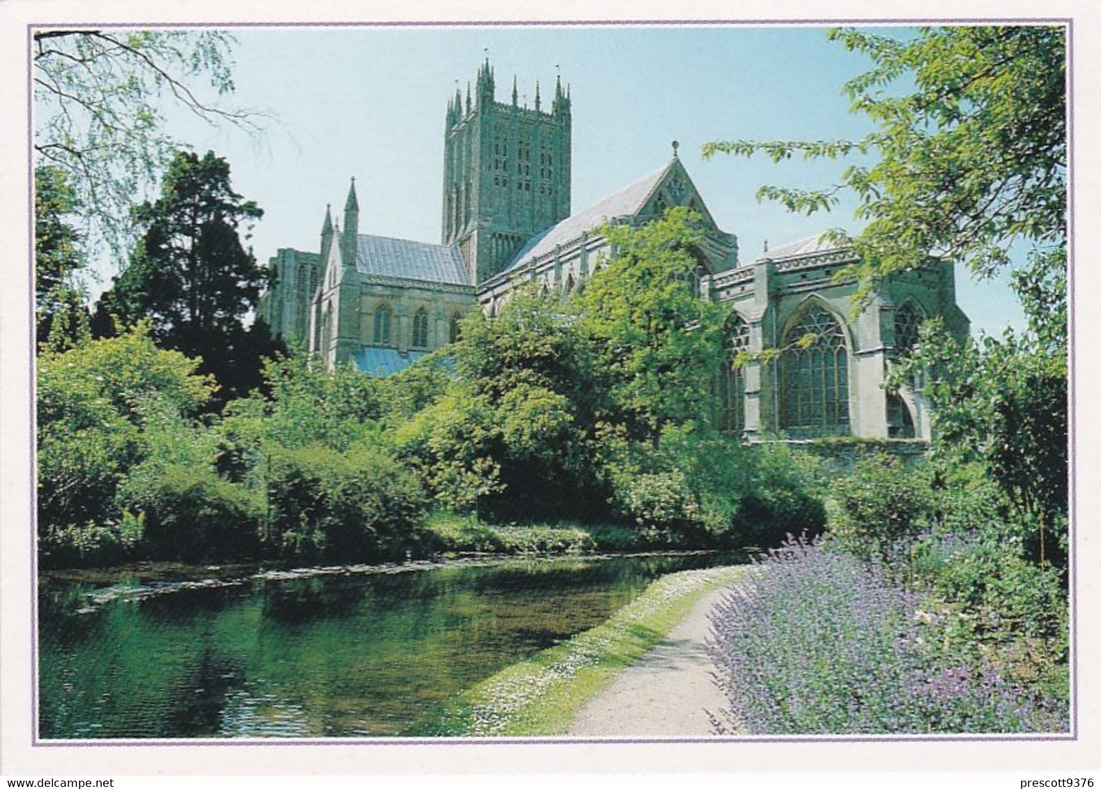 Wells Cathedral & Bishops Garden  - Unused Postcard - Somerset - J Arthur Dixon - Wells