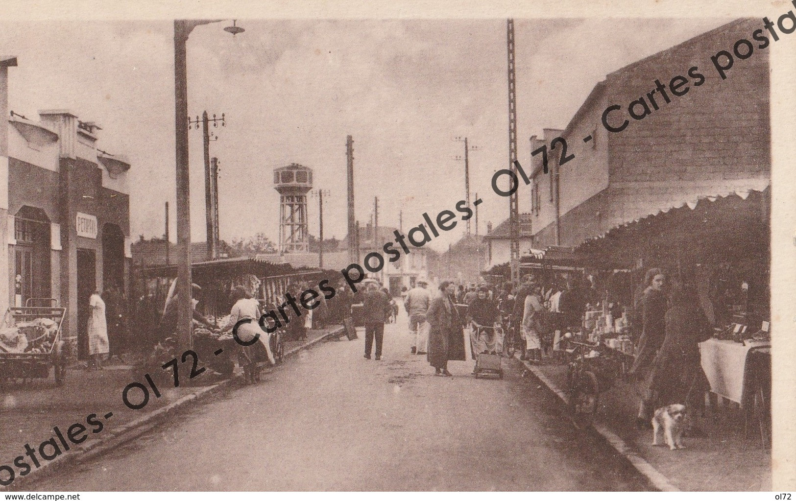 CPSM [93] Seine Saint Denis > Tremblay En France (S.-&-O.) Vert-Galant - Avenue De La Gare - Un Jour De Marché - Animée - Tremblay En France