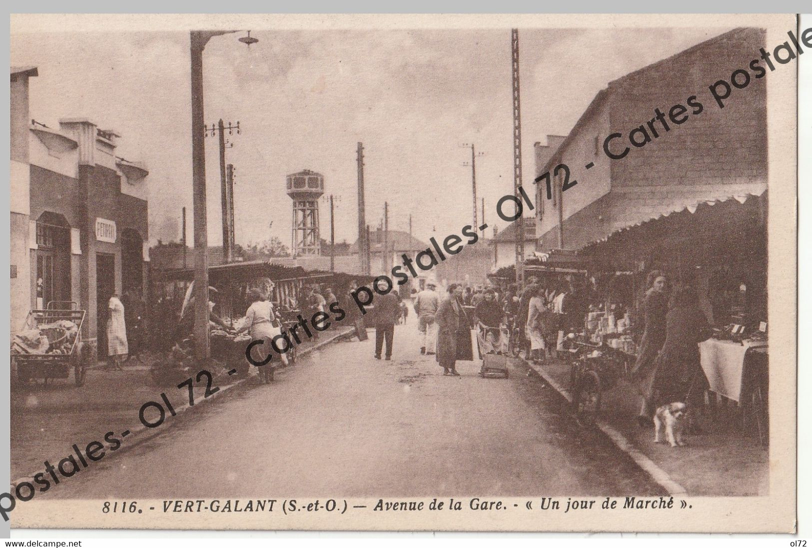 CPSM [93] Seine Saint Denis > Tremblay En France - Vert-Galant - Avenue De La Gare - Un Jour De Marché - Animée - Rare - Tremblay En France