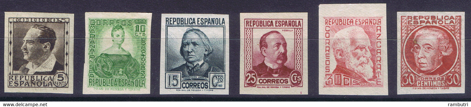 ESPAÑA 1933 */** 681s/87s. Personajes Sin Dentar. - Neufs