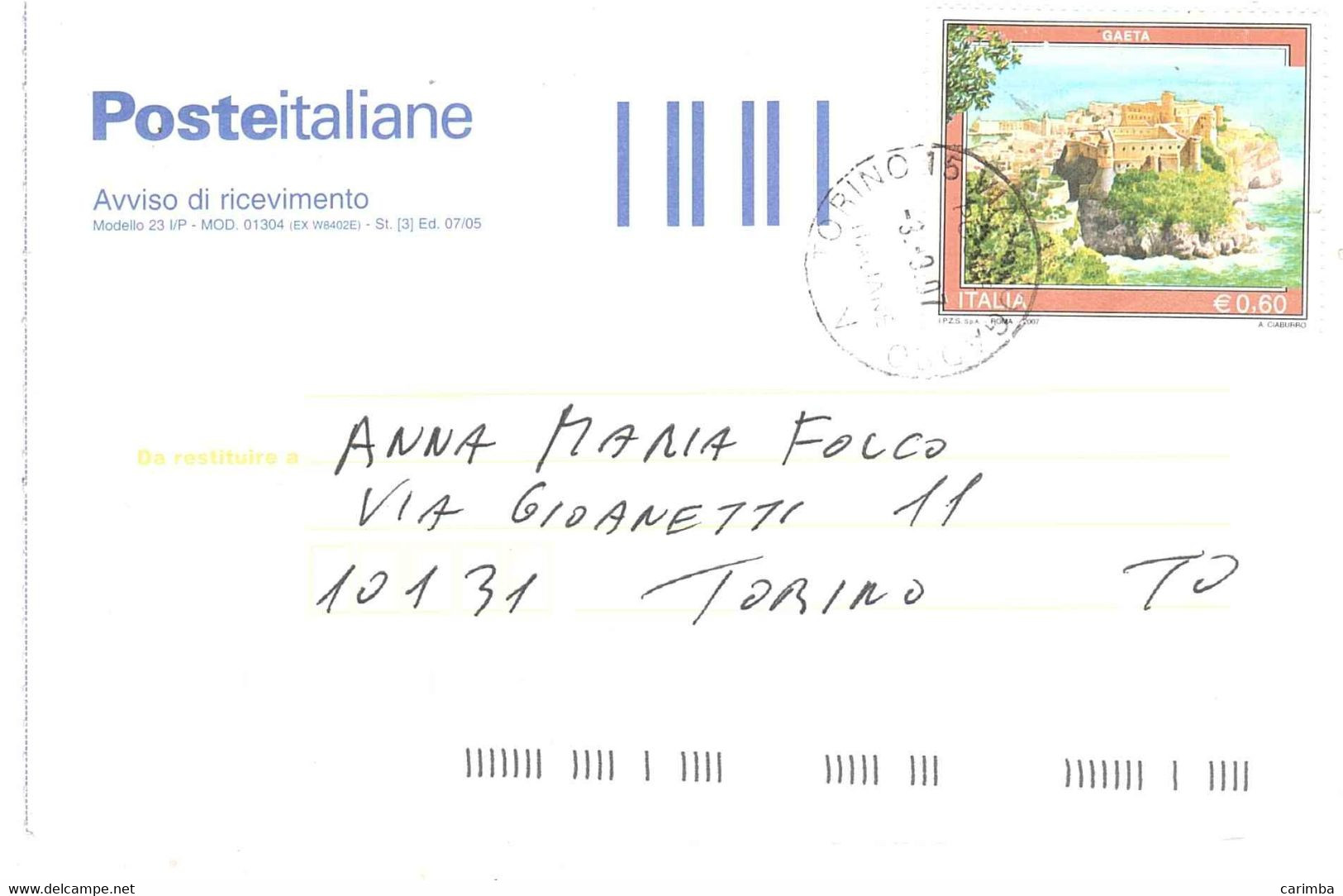 ITALIA 2007 €0,60 GAETA - 2001-10: Storia Postale