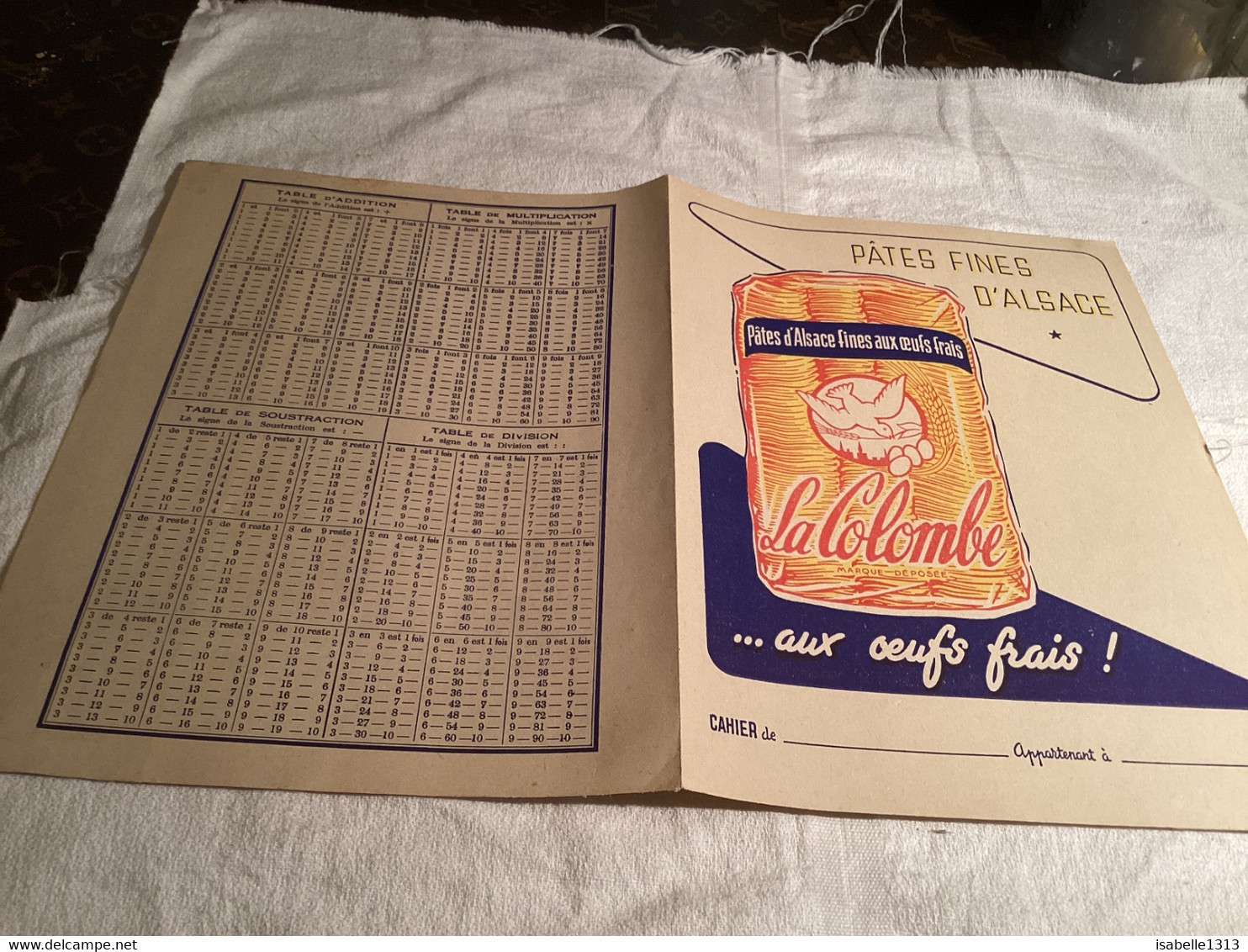 Protège-cahier Pas De Film D’Alsace Aux œufs Frais Colombes Neuve En Parfait état Table D’addition Tables De Multiplicat - P