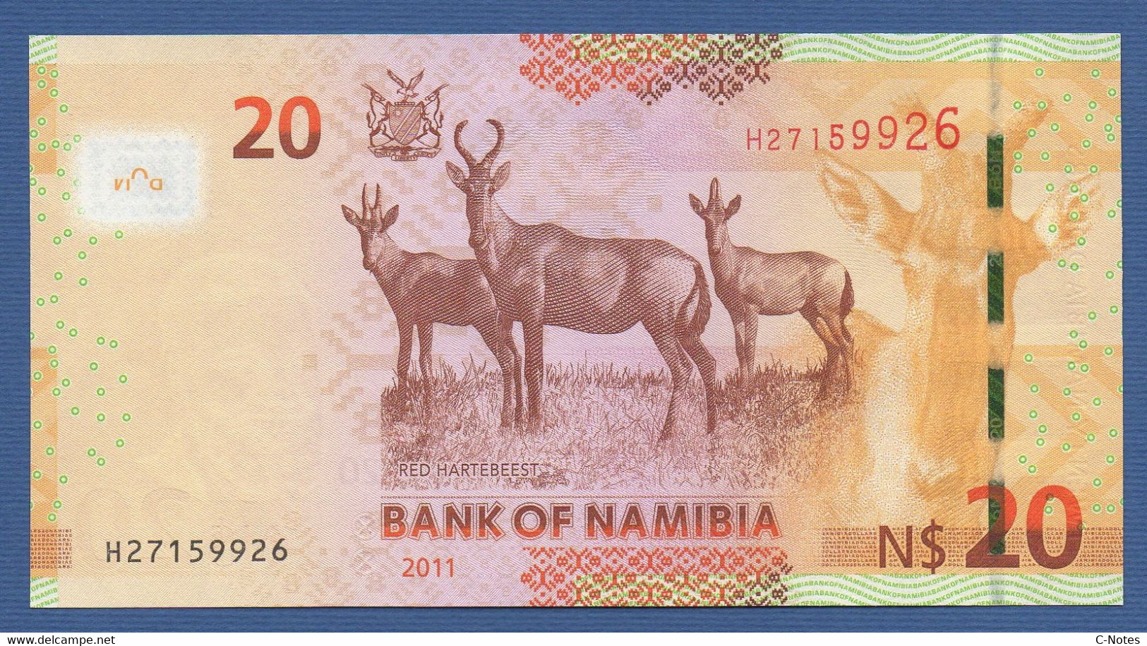 NAMIBIA - P.12a – 20 Namibia Dollars 2011 UNC Serie H 27159926 - Namibië