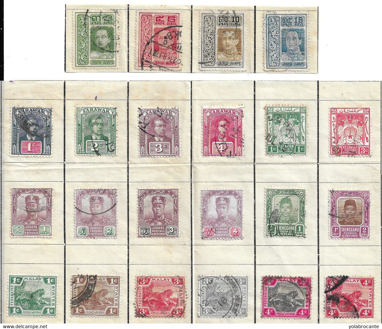 Timbres Anciennes Colonies Anglaise, Jahore, Sarawak, Kelantah, Trenccanu, Malay, Siam - Johore