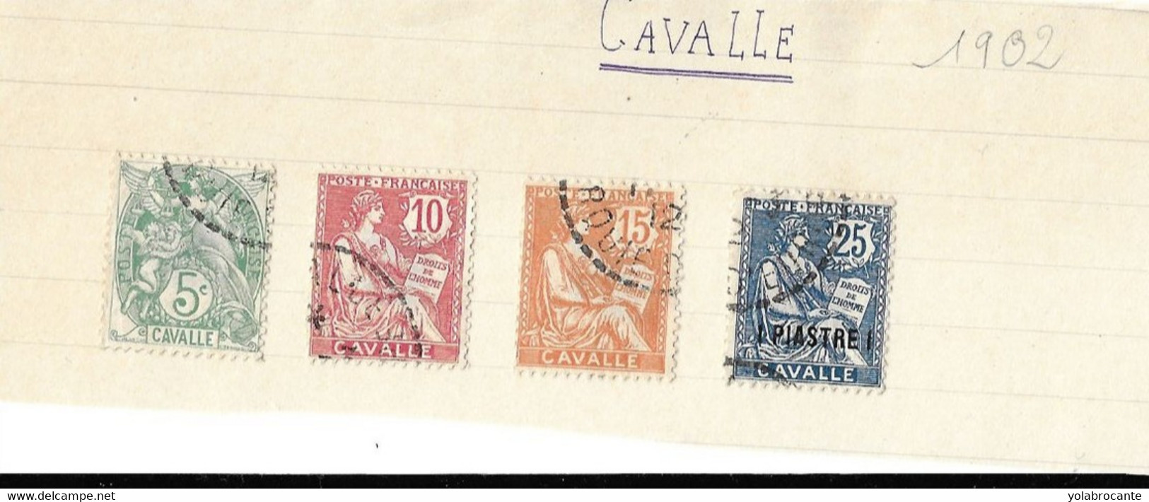 Timbres Cavalle De 1902 Sur Fragment - Usati