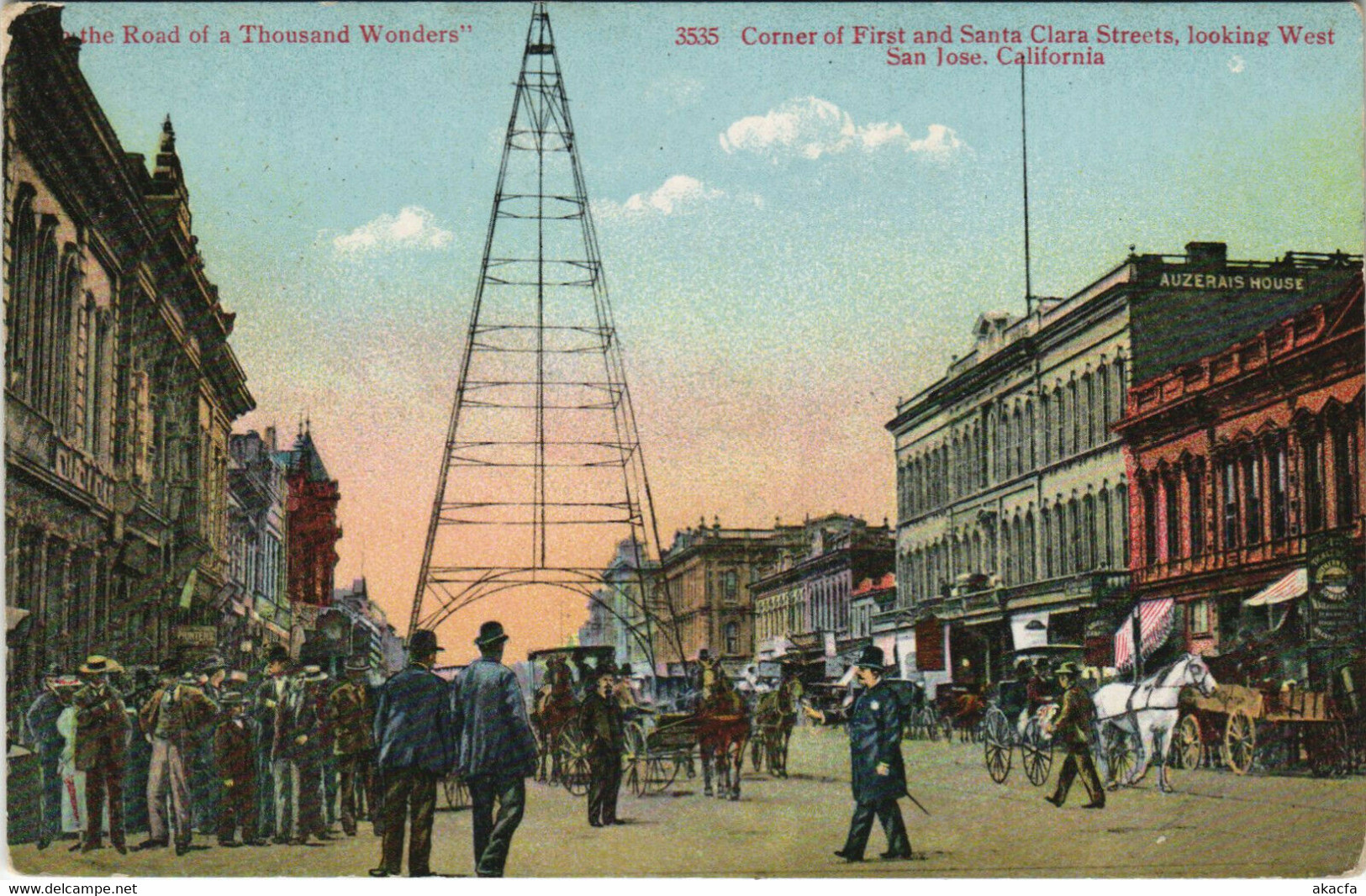 PC US, CA, SAN JOSE, SANTA CLARA STREET, Vintage Postcard (b32121) - San Jose