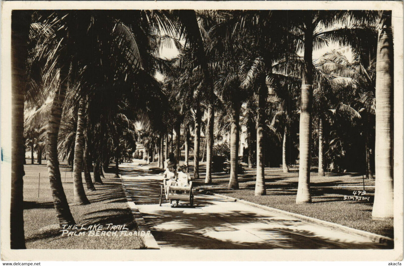 PC US, FL, PALM BEACH, THE LAKE TRAIL, Vintage REAL PHOTO Postcard (b32176) - Palm Beach