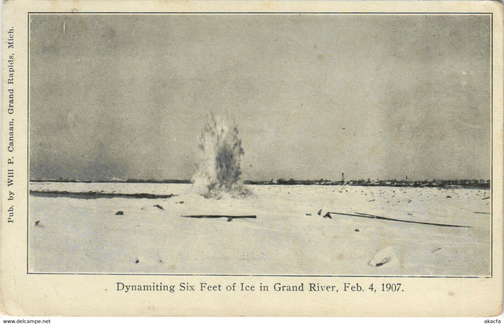 PC US, MI, GRAND RAPIDS, DYNAMITING SIX FEET OF ICE, Vintage Postcard (b32102) - Grand Rapids