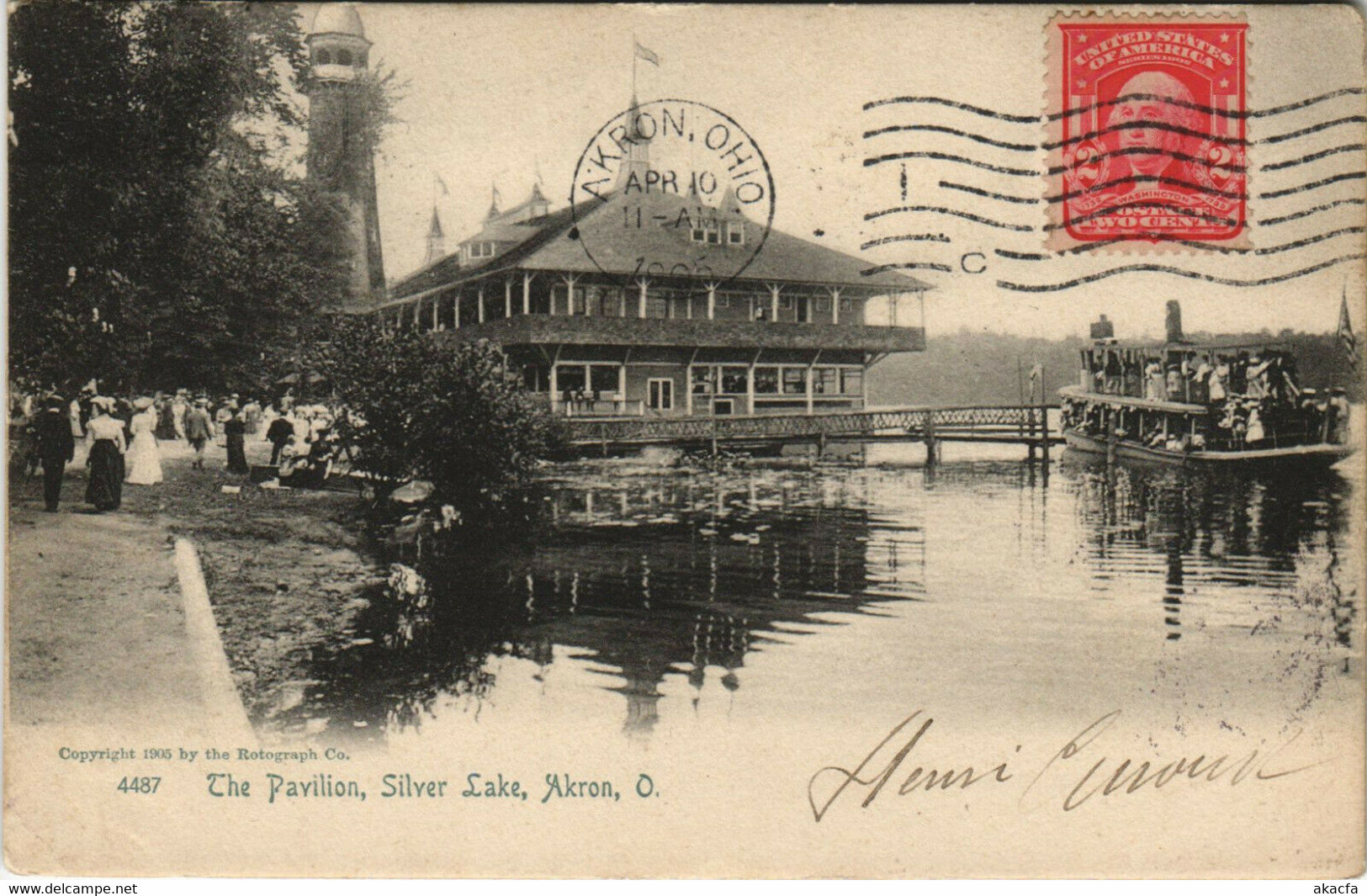 PC US, OH, AKRON, SILVER LAKE, THE PAVILON, Vintage Postcard (b32222) - Akron