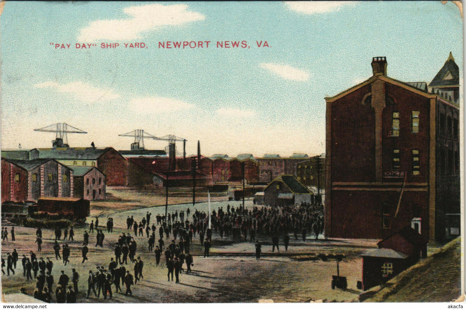 PC US, VA, NEWPORT NEWS, PAY DAY SHIP YARD, Vintage Postcard (b32179) - Newport News