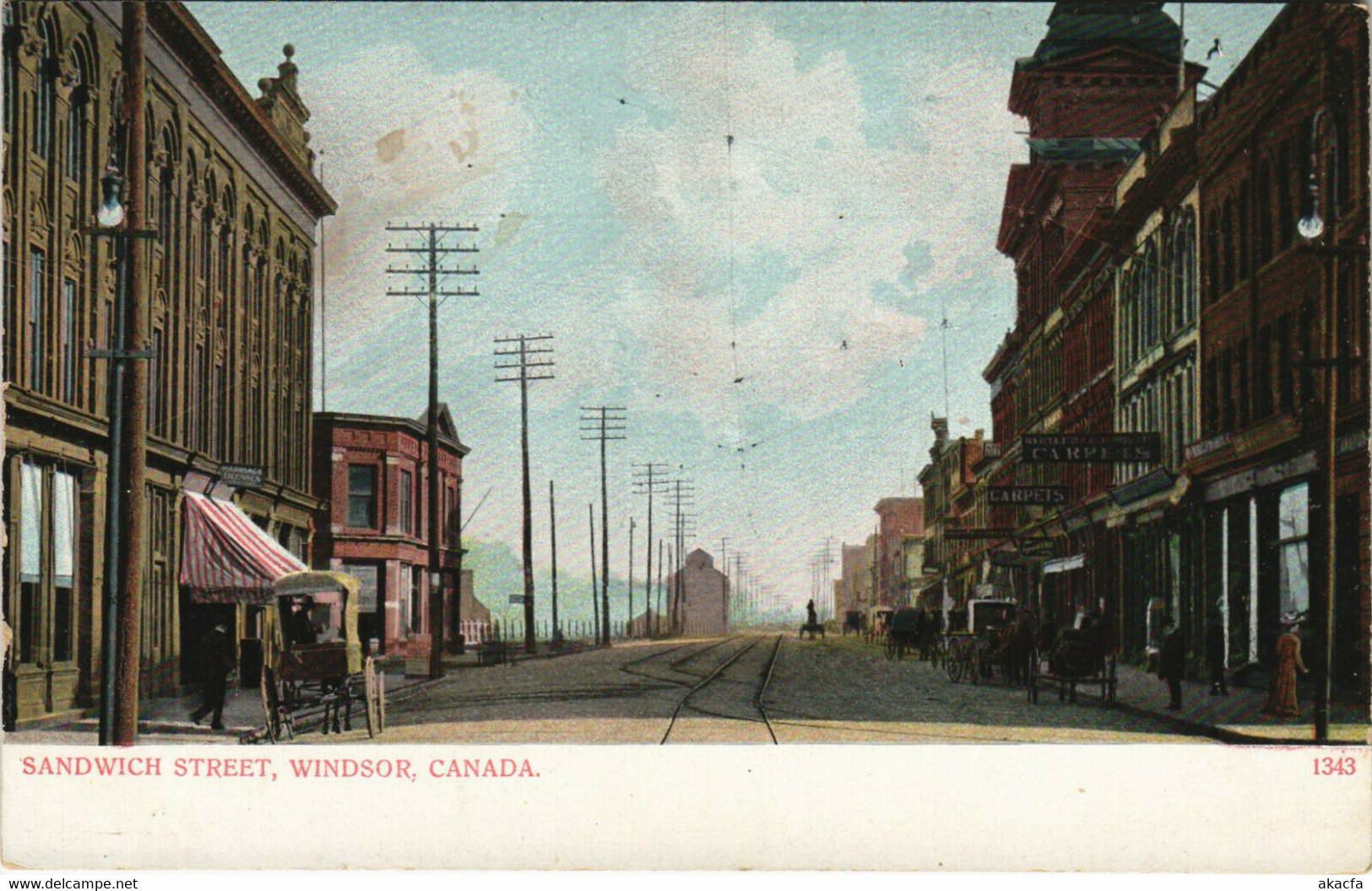 PC CANADA, WINDSOR, SANDWICH STREET, Vintage Postcard (b32113) - Windsor