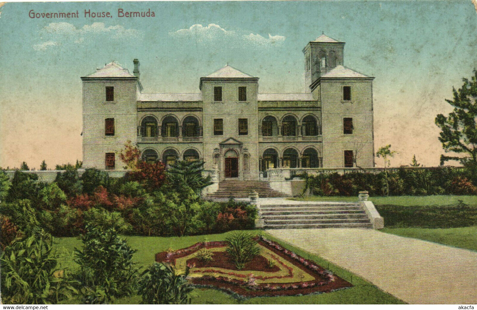 PC BERMUDA, GOVERNMENT HOUSE, Vintage Postcard (b29267) - Bermuda