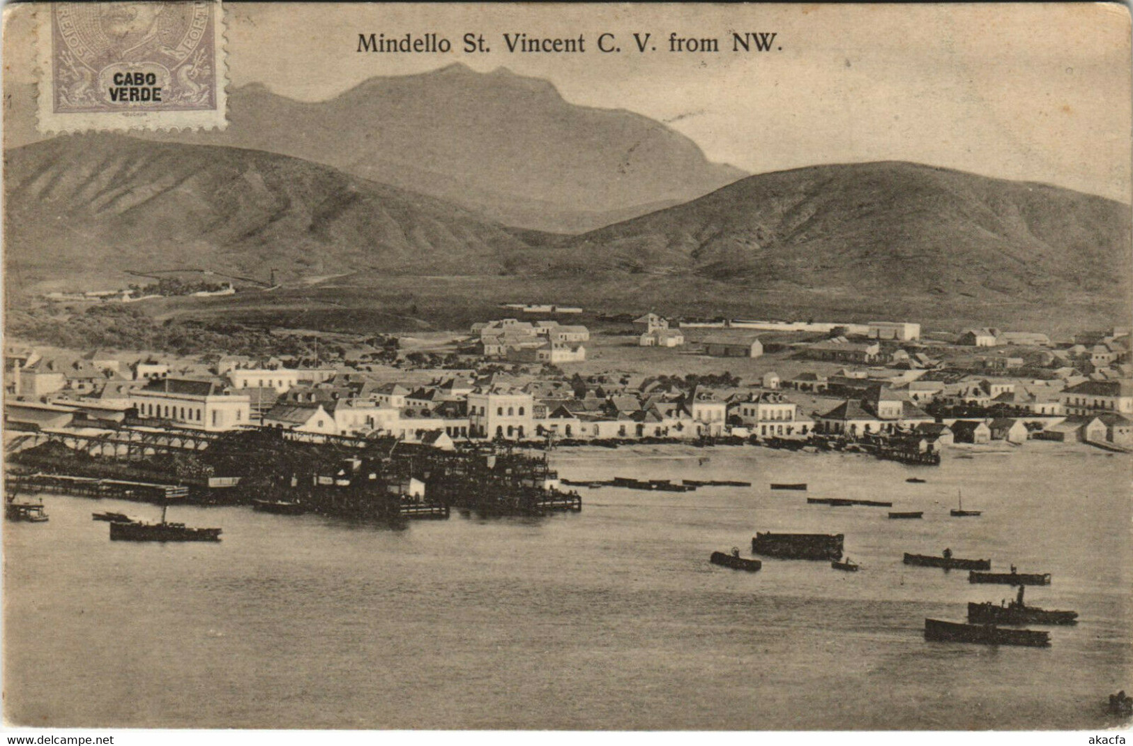 PC CABO VERDE / CAPE VERDE, ST. VINCENT, C.V. FROM NW, Vintage Postcard (b29091) - Cap Vert