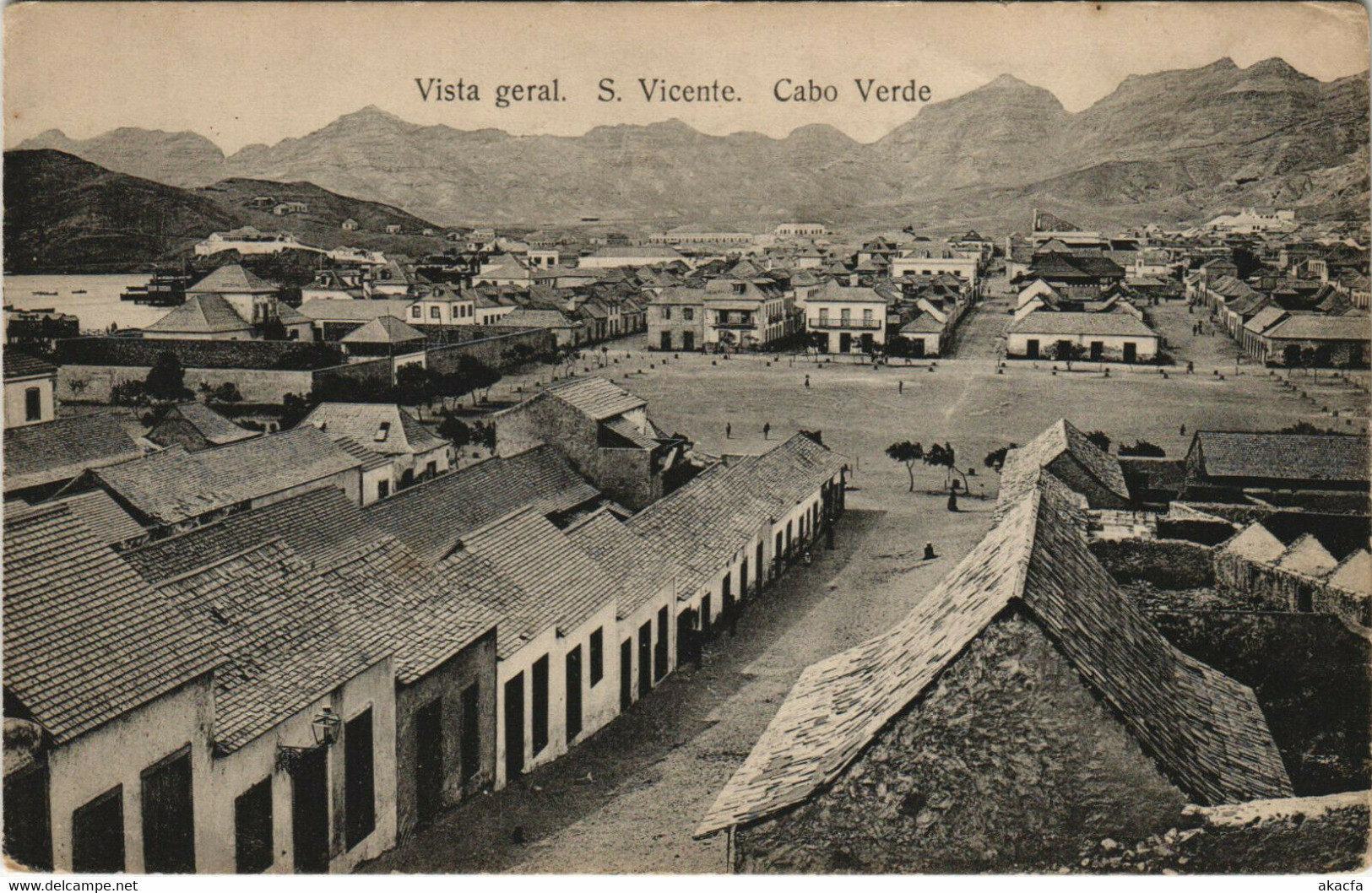 PC CABO VERDE / CAPE VERDE, ST. VINCENT, VISTA GERAL, Vintage Postcard (b29089) - Kaapverdische Eilanden