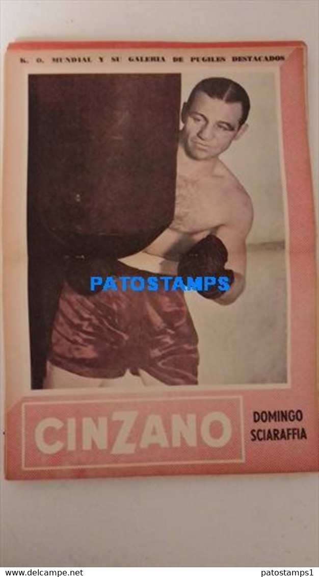 174782 SPORTS BOX BOXEO K.O WORLDWIDE AND OUTSTANDING FIGHTERS DOMINGO SCIARAFFIA SHEET 28 X 39 CM  NO POSTCARD - Other & Unclassified