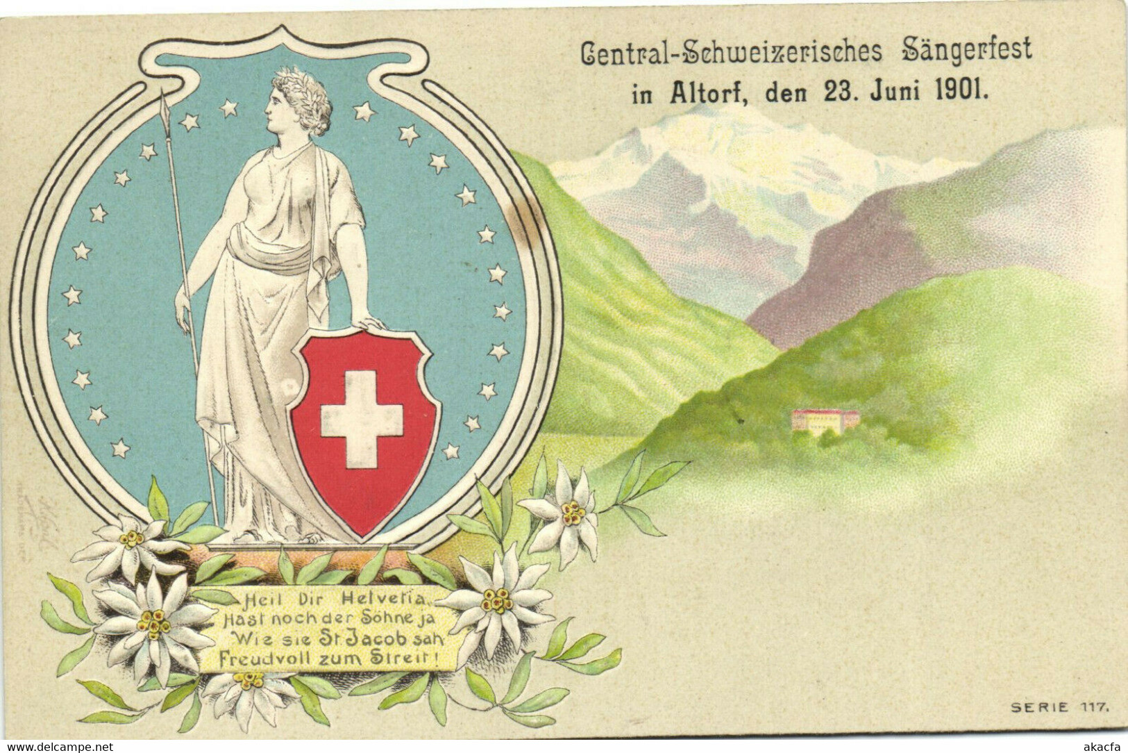 PC SWITZERLAND, CENTRAL SCHWEIZERISCHES SANNGERFEST, Vintage Postcard (b29517) - Risch-Rotkreuz
