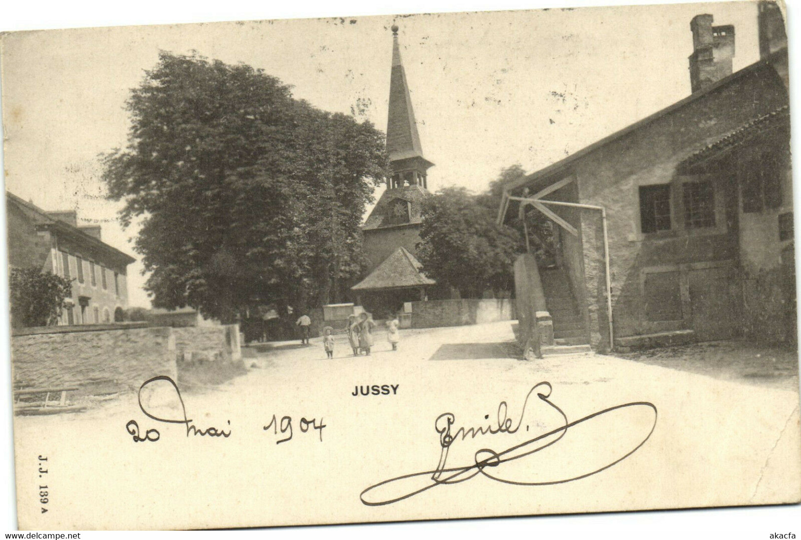 PC SWITZERLAND, JUSSY, STREET SCENE, Vintage Postcard (b29502) - Jussy