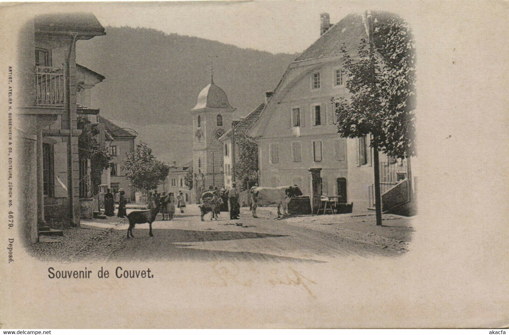 PC SWITZERLAND, SOUVENIR DE COUVET, Vintage Postcard (b29534) - Couvet