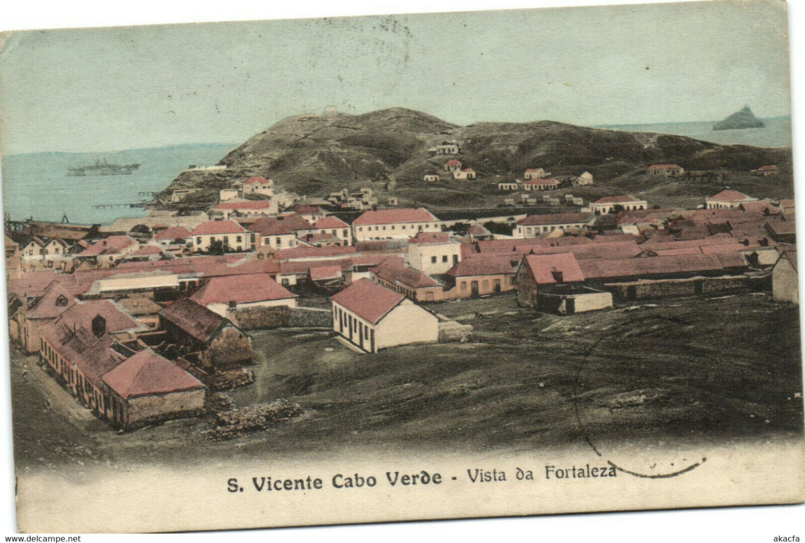 PC PORTUGAL, CABO VERDE, S. VICENTE, VISTA DA FORTALEZA,Vintage Postcard(b30308) - Cap Vert