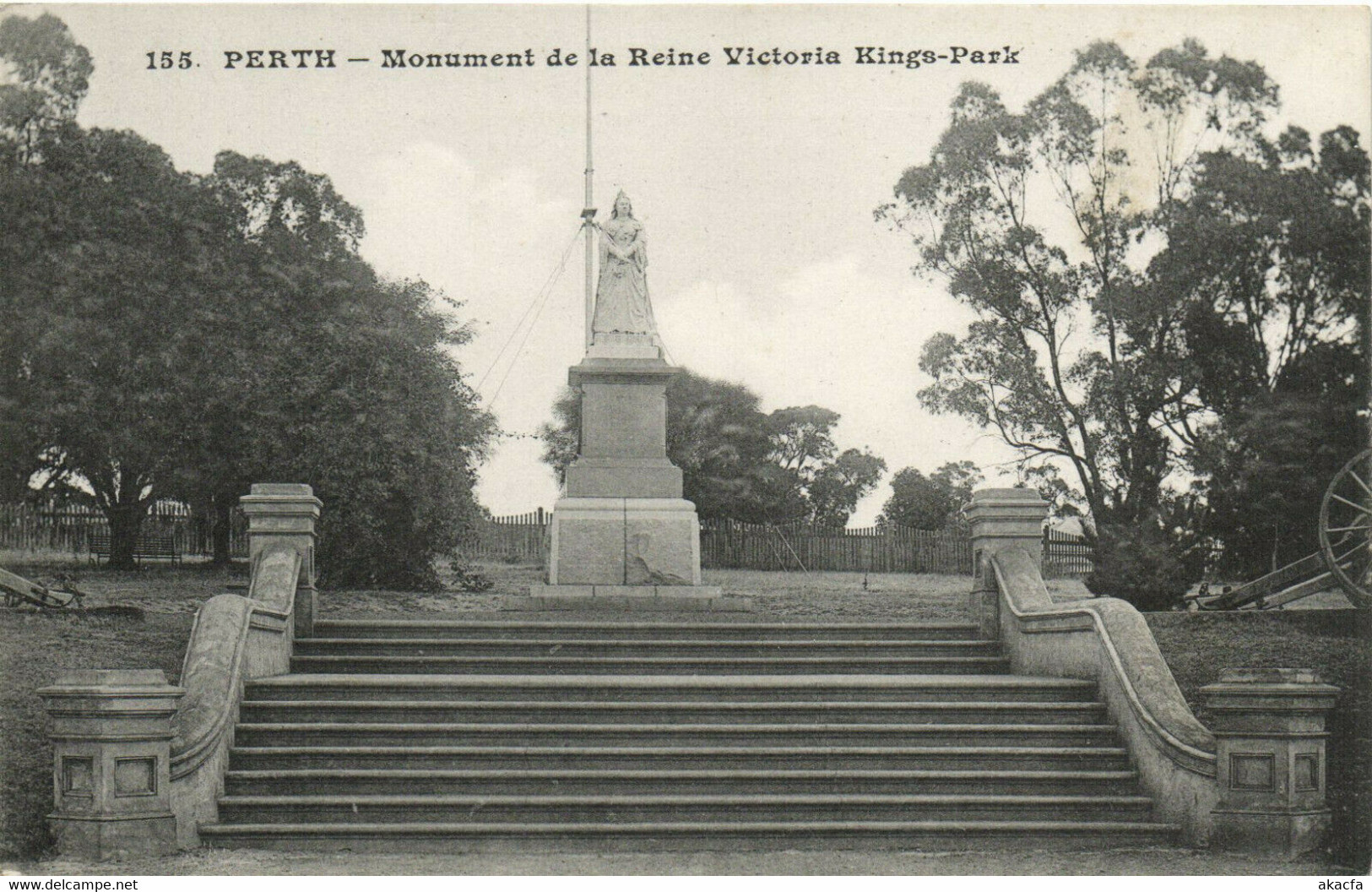 PC AUSTRALIA, PERTH, MONUMENT DE LA REINE VICTORIA, Vintage Postcard (b31425) - Perth