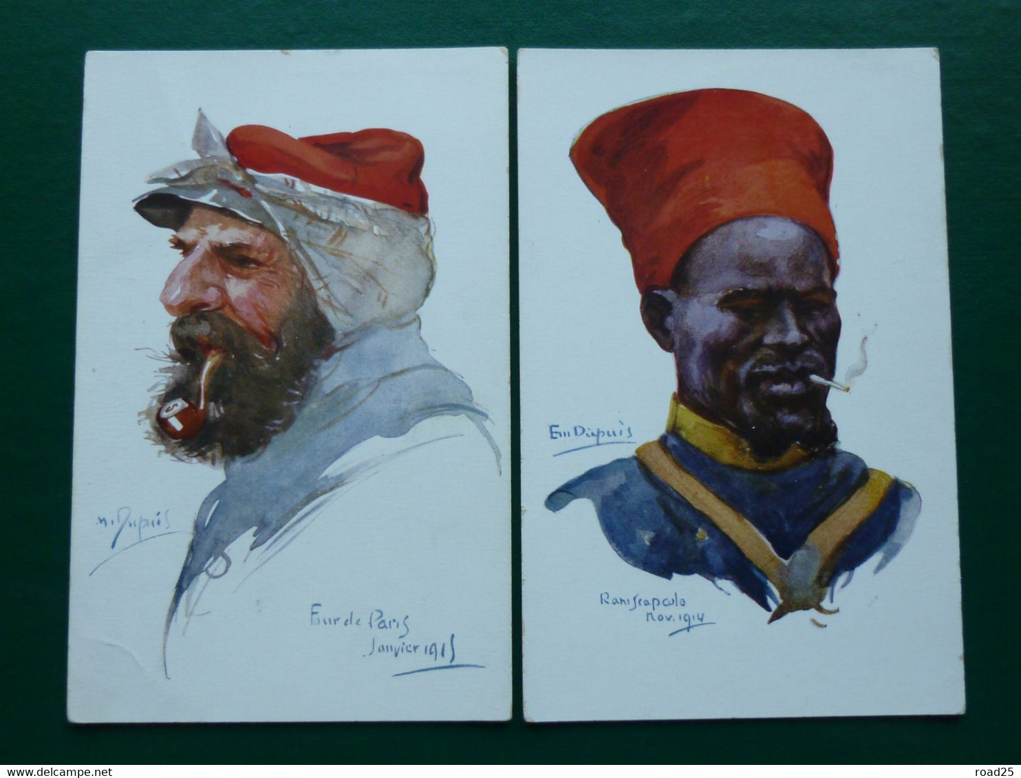 Illustrateur Emile Dupuis - Nos Poilus / Leurs Caboches - Lot De 8 Cartes / Guerre 1914, Militaria, Uniformes Militaires - Dupuis, Emile