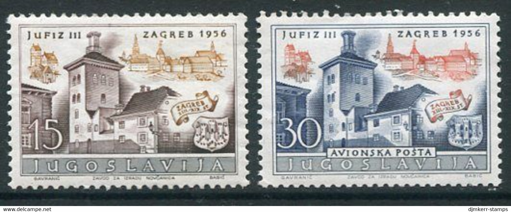 YUGOSLAVIA 1956 JUFIZ III Philatelic Exhibition MNH / **.  Michel 788-89 - Nuovi