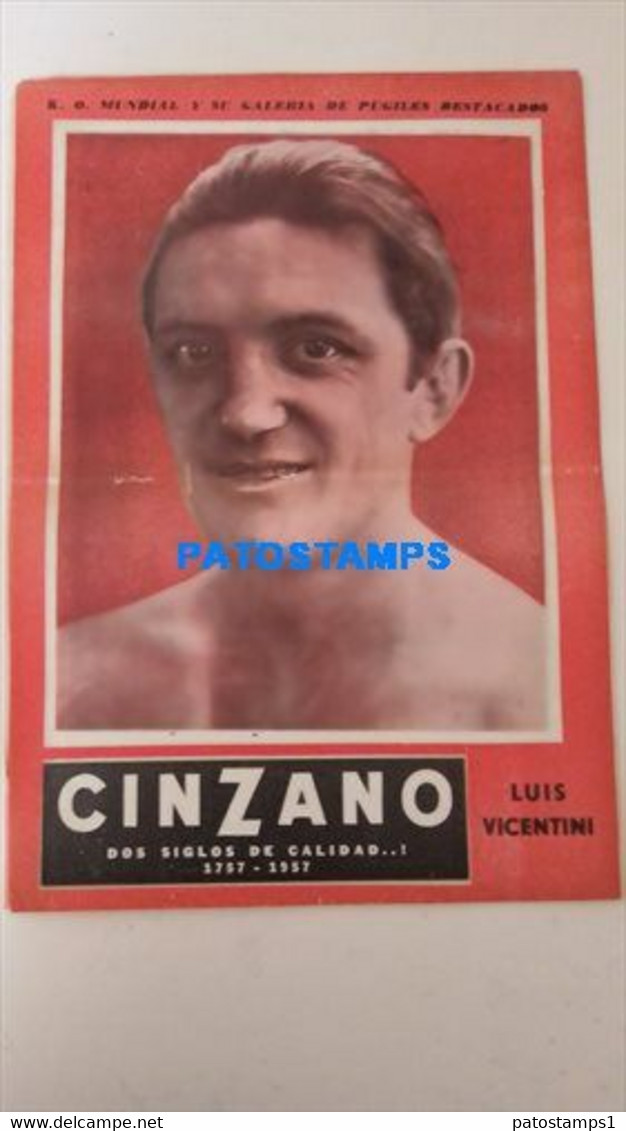 174844 SPORTS BOX BOXEO K.O WORLDWIDE AND OUTSTANDING FIGHTERS LUIS VICENTINI SHEET 28 X 39 CM NO POSTCARD - Altri & Non Classificati