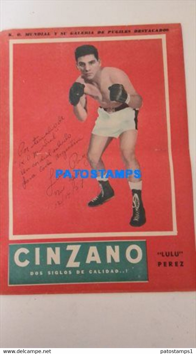 174845 SPORTS BOX BOXEO K.O WORLDWIDE AND OUTSTANDING FIGHTERS LULU PEREZ AUTOGRAFO SHEET 28 X 39 CM NO POSTCARD - Sonstige & Ohne Zuordnung