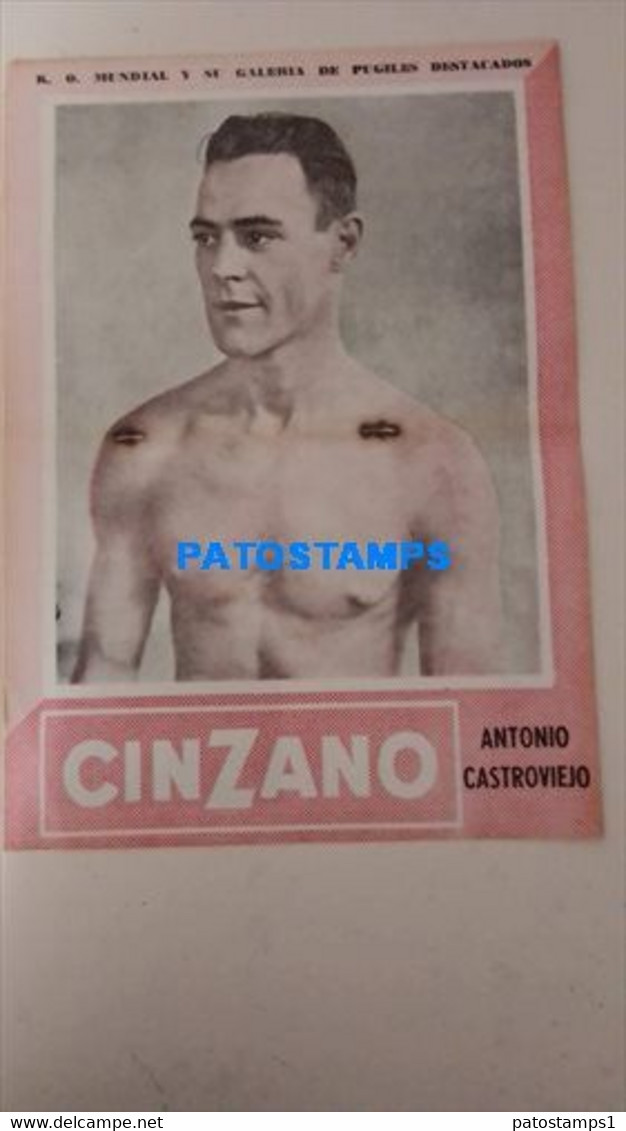 174847 SPORTS BOX BOXEO K.O WORLDWIDE AND OUTSTANDING FIGHTERS ANTONIO CASTROVIEJO  SHEET 28 X 41 CM NO POSTCARD - Autres & Non Classés