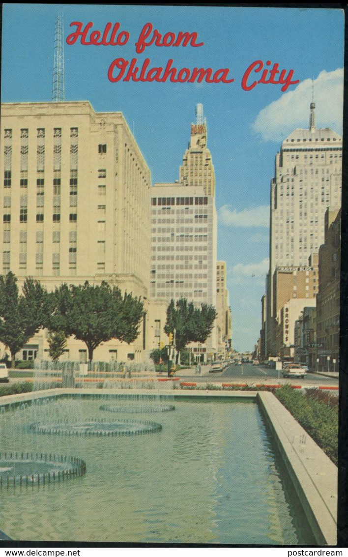 Oklahoma City 1960s Postcard Park Avenue - Oklahoma City
