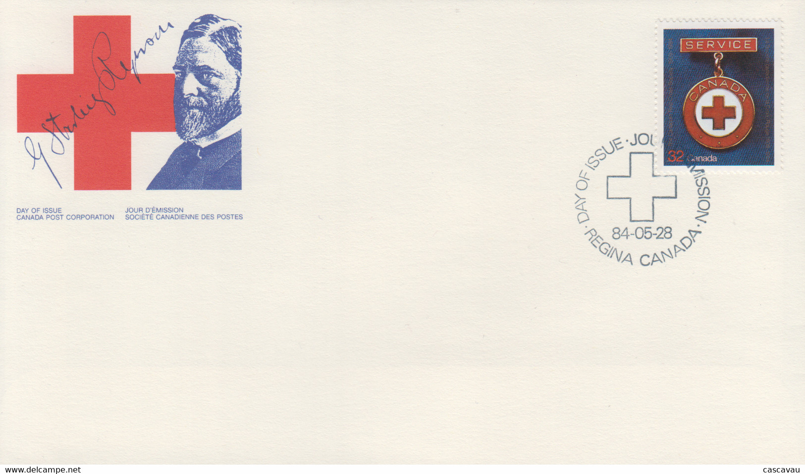 Enveloppe  FDC   1er  Jour     CANADA    CROIX  ROUGE   Canadienne   1984 - 1981-1990