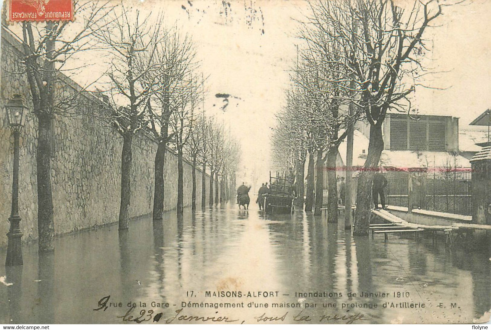 Maisons Alfort - Inondations Crue De Janvier 1910 - Rue De La Gare - Déménagement D'une Maison - Maisons Alfort