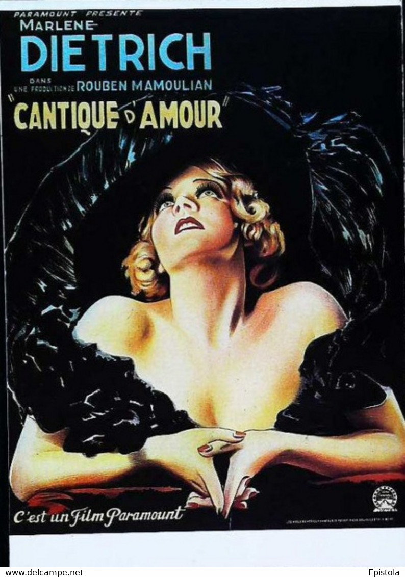 ► CPSM  Carte Affiche De Cinéma   Cantique D'amour Marlene Dietrich - Affiches Sur Carte