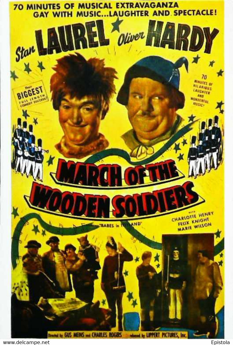 ► CPSM  Carte Affiche De Cinéma  March Of The Wooden Soldiers  Laurel Et Hardy - Affiches Sur Carte