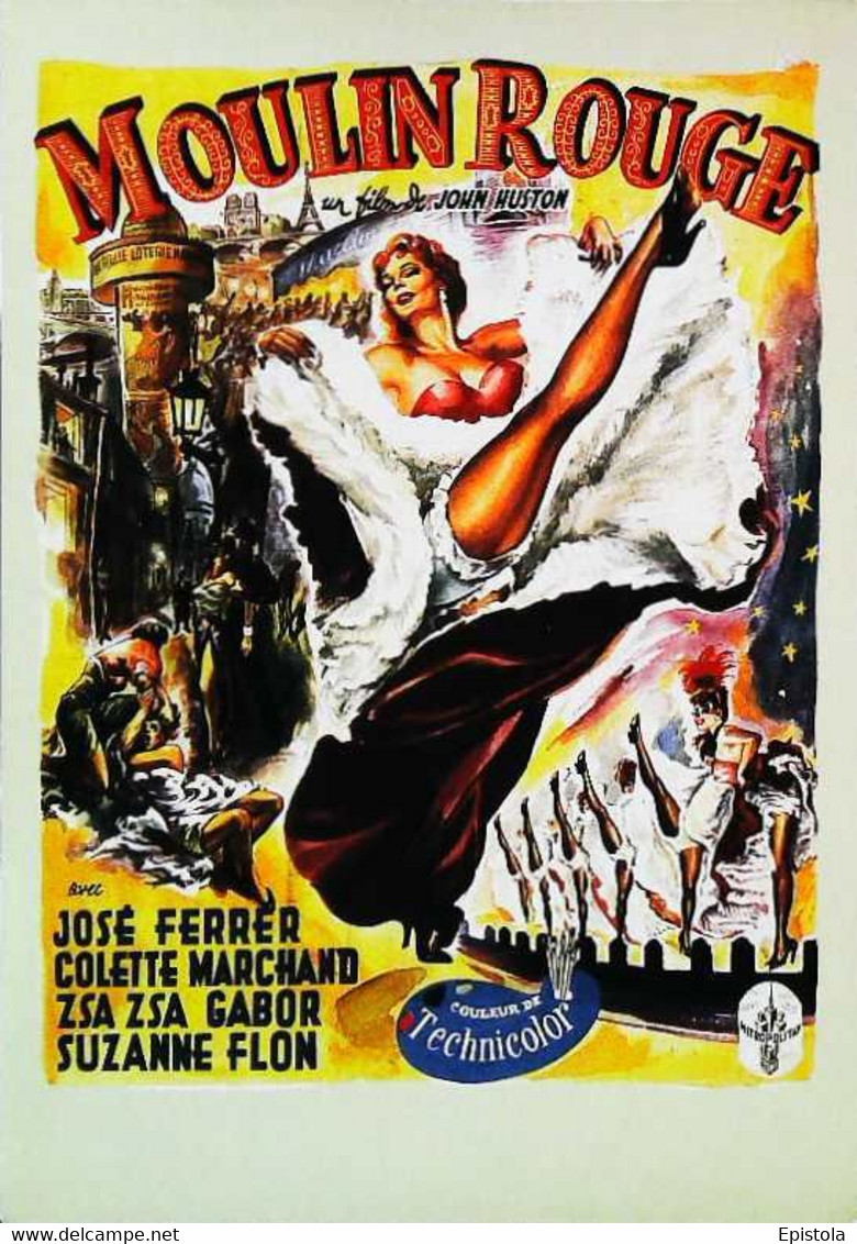 ► CPSM  Carte Affiche De Cinéma  Moulin Rouge - Affiches Sur Carte