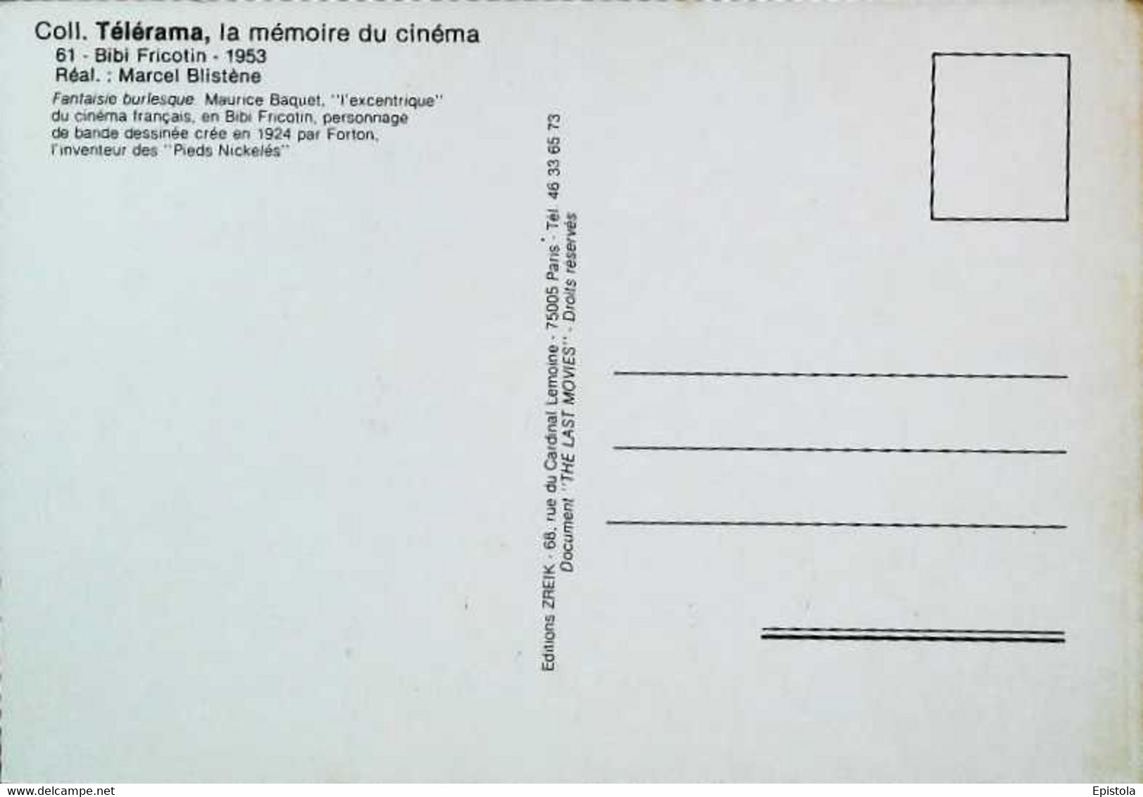 ► CPSM  Carte Affiche De Cinéma  Bibi Fricotin - Affiches Sur Carte